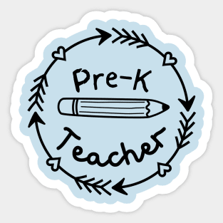 Pre-K Teacher Logo Badge Design Sticker